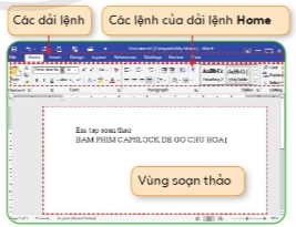 Theo em, cửa sổ phần mềm như ở Hình 3 có các thành phần và những lệnh nào tương tự với cửa sổ phần mềm trình chiếu