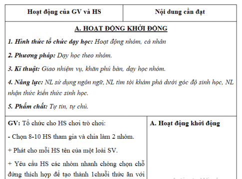 Giáo án VNEN bài Hệ sinh thái (T7)