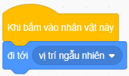 Em tạo chương trình có ba nhân vật. Khi nháy chuột vào: