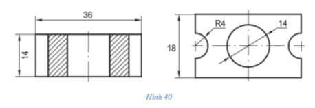 Hãy xác định các kích thước ghi không đúng tiêu chuẩn trên Hình 40 và trình bày cách ghi lại cho đúng. 