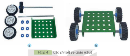 Em hãy lắp ghép mô hình robot theo các bước dưới đây