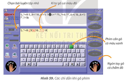 Luyện gõ 10 ngón tay các kí tự trên của hàng phím số trong mục Typing Practice