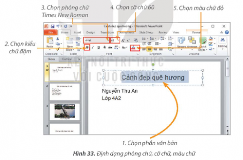 Em hãy mở tệp Canh dep que huong đã lưu ở Bài 7 và thực hiện các yêu cầu sau