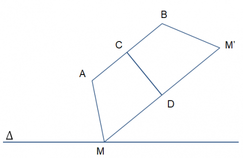 Cho đường thẳng $\Delta $ và hai điểm A, B sao cho $\Delta $ không phải là đường trung trực của đoạn thẳng AB. 