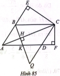 Cho hình bình hành ABCD (AC > BD). Vẽ CE vuông góc với đường thẳng AB tại E, CF vuông góc với đường thẳng AD tại F, BH vuông góc với đường thẳng AC tại H. Chứng minh: a) ΔABH ᔕ ΔACE; ΔCBH ᔕ ΔACF. b) BH2 = HK . HQ, biết tia BH cắt đường thẳng CD tại Q; cắt cạnh AD tại K.