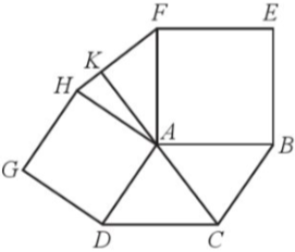 Cho hình bình hành ABCD. Ở phía ngoài hình bình hành, vẽ các hình vuông ABEF và ADGH (Hình 26). Chứng minh: a) ∆HAF = ∆ADC;                        b*) AC ⊥ HF.