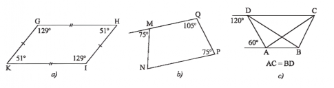 Câu 7. Tứ giác nào trong hình vẽ là hình thang cân?