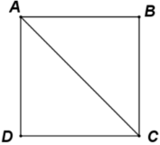 Chọn đáp án B.  ABCD là hình vuông nên: AB  = BC = CD = DA = 8 cm. Xét tam giác ACD, theo định lí thales ta có:  AC2 = AD2 + CD2 = 82 + 82 = 128 => AC = $\sqrt{128}$ = 8$\sqrt{2}$ cm.