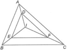 Cho tam giác ABC, điểm I nằm trong tam giác. Lấy điểm D trên IA, qua D kẻ đường thẳng song song với AB, cắt IB tại E. Qua E kẻ đường thẳng song song với BC, cắt IC tại F. Chứng minh rằng: DF // AC.