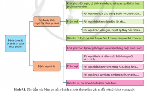 Quan sát hình 9.1 và cho biết tác hại của mất vệ sinh an toàn thực phẩm đối với sức khỏe con người