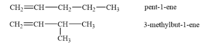 - Công thức cấu tạo của alkene C5H10: