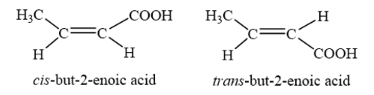 Trong đó but-2-enoic acid có đồng phân hình học (cis-, trans-)