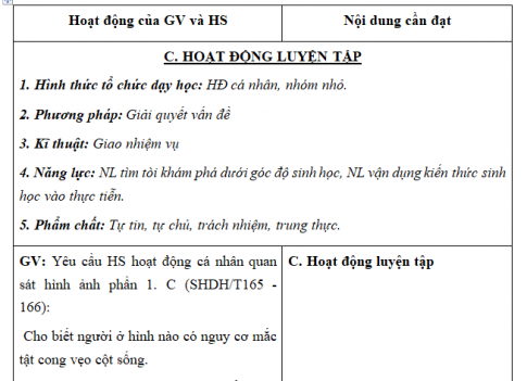 Giáo án VNEN bài Phòng chống tật khúc xạ và cong vẹo cột sống (T5)