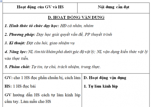 Giáo án VNEN bài Làm quen với thí nghiệm thực hành khoa học (T4)
