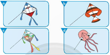 7. Em hãy chọn một trong những mẫu diều minh hoạ dưới đây để làm một chiếc diều giấy theo các bước đã học và tính toán chi phí vật liệu cho một chiếc diều giấy đó (có thể chọn theo gợi ý dưới đây).