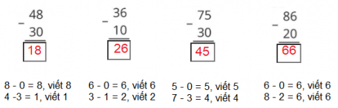 [Cánh diều] Giải toán 1 bài: Phép trừ dạng 27 - 4, 63 - 40