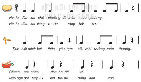 Giải âm nhạc 3 kết nối chủ đề 8 Nhạc cụ