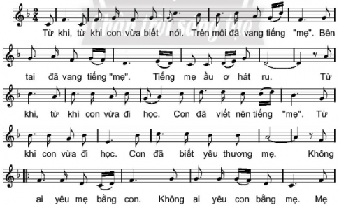 2. Đặt hợp âm và đệm cho bài hát sau:
