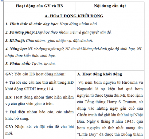 Giáo án VNEN bài: Đột biến gen (T1)