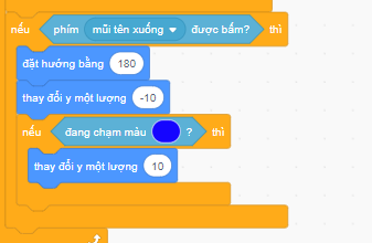 15.12. Thực hành: Em hãy truy cập liên kết sau đây và chạy chương trình: https://scratch.mit.edu/projects/791750447/ Chương trình là một trò chơi điều khiển. Một miếng pho mát được giấu đằng sau những bức tường và chú chuột cần phải đi vòng qua những bức tường đó để tìm miếng pho mát. Người sử dụng nhấn các phím mũi tên để điều khiển chú chuột. Tuy nhiên, chương trình đã hoạt động không đúng kịch bản. Em hãy chạy thử xem điều gì xảy ra và sửa các lỗi của chương trình.