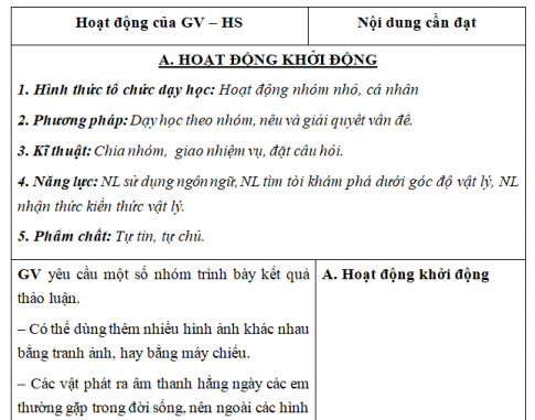 Giáo án VNEN bài Nguồn âm - Độ cao và độ to của âm (T1)