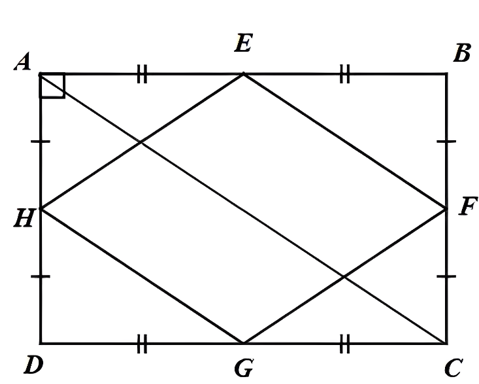 Câu 2. Cho hình 21. Chứng minh rằng tứ giác EFGH là hình thoi.