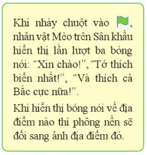 Để tạo chương trình Địa điểm yêu thích, em hãy thực hiện lần lượt các bước sau