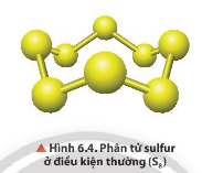 Quan sát hình 6.4, mô tả cấu tạo phân tử sulfua 