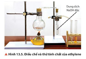 Tại sao phải dẫn khí đi qua ống nghiệm có nhánh đựng dung dịch NaOH trong thí nghiệm 1 (hình 13.5)