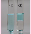 Cho các chất ethanol (C2H5OH) và dichloromethane (CH2Cl2) vào 2 ống nghiệm chứa dung dịch CuSO4 loãng, lắc hỗn hợp và để yên như hình bên. Cho biết ống nghiệm nào chứa dichloromethane   