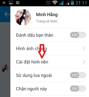 Làm thế nào để cài đặt hình nền trong cửa sổ chat Zalo