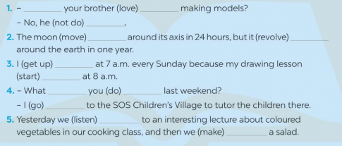 Fill in each blank with the correct form of the verb in brackets (Điền vào mỗi chỗ trống với dạng đúng của động từ trong ngoặc)