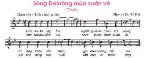 bài hát Sông Đakrong mùa xuân về - Tố Hải