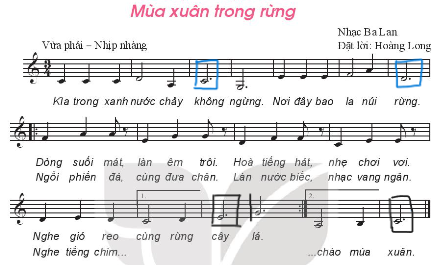 kí hiệu âm nhạc vừa học trong bài hát Mùa xuân ơi và bài đọc nhạc số 4.