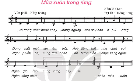 Chép nốt nhạc vào Bài đọc nhạc số 4 - Mùa xuân trong rừng