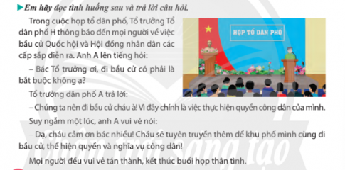 - Bầu cử có phải là trách nhiệm của công dân không? Vì sao?