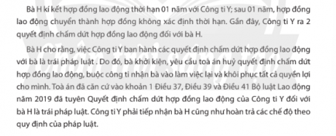 - Pháp luật đã bảo vệ quyền và lợi ích hợp pháp đối với bà H như thế nào?