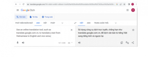 Dịch văn bản từ tiếng Anh sang tiếng Việt: