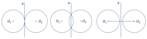Cho hai đường tròn không đồng tâm, nhưng có cùng bán kính ($O_{1}$, R) và ($O_{2}$, R). Xác định phép đối xứng trục biến ($O_{1}$, R) thành ($O_{2}$, R).