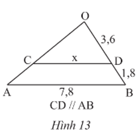 Câu 2.  Tìm độ dài x trên Hình 13.