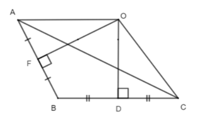 Quan sát hình bên dưới, cho biết OA = 8cm. Độ dài đoạn thẳng OC bằng: