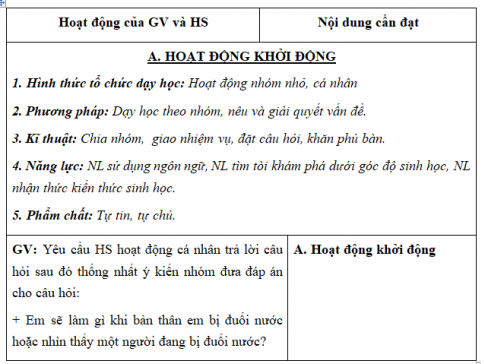 Giáo án VNEN bài Phòng chống tai nạn, thương tích (T4)