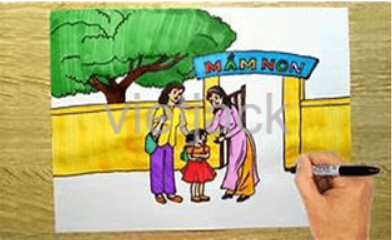 bức tranh về quyền trẻ em và chia sẻ ý nghĩa của bức tranh đó với các bạn