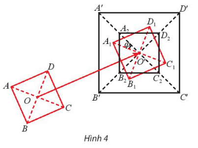 Cho hai hình vuông tùy ý ABCD và A'B'C'D' có giao điểm hai đường chéo lần lượt là O và O' (Hình 4).