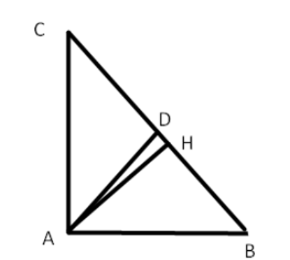 Câu 2. Cho tam giác ABC vuông tại A có AB = 3 cm, AC = 4 cm. Đường phân giác của góc A cắt BC tại D. a) Tính BC, DB, DC b) Vẽ đường cao AH. Tính AH, HD và AD