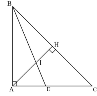 Câu 5: Cho ∆ABC vuông cân tại A. Đường cao AH và đường phân giác BE cắt nhau tại I. Chứng minh rằng: CE = 2HI