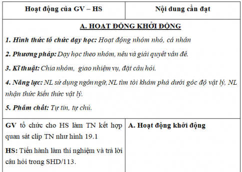 Giáo án VNEN bài Dòng điện - Nguồn điện (T1)