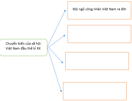 Câu 2. Dựa vào kiến thức đã học, em hãy hoàn thành sơ đồ dưới đây về chuyển biến của xã hội Việt Nam đầu thế kỉ XX