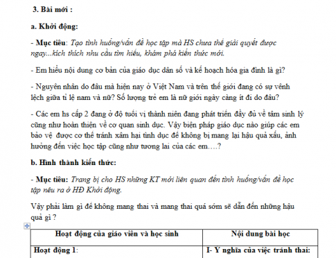 Giáo án PTNL bài 63: Cơ sở khoa học của các biện pháp tránh  thai