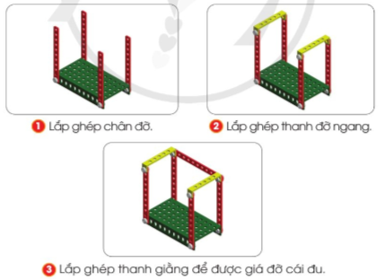 Cùng bạn lắp ghép mô hình cái đu theo các bước dưới đây